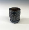 Dark Brown Carved Bubble Cup