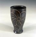 Dark brown floral cup
