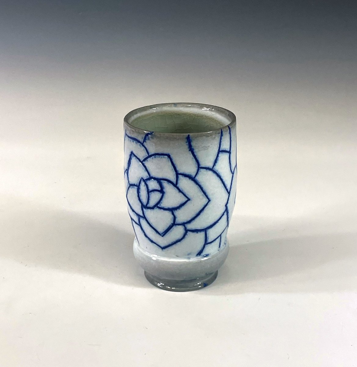 Blue and White Floral Cup