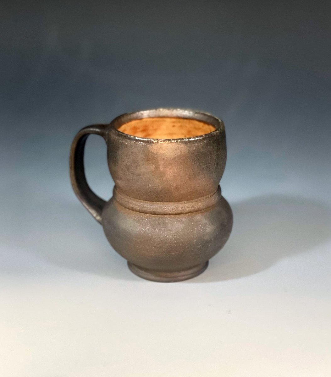 Dark Brown Wood Fired Belted Mug