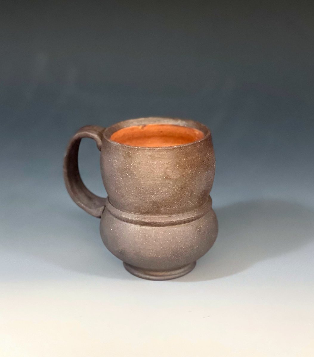 Dark Brown Wood Fired Belted Mug