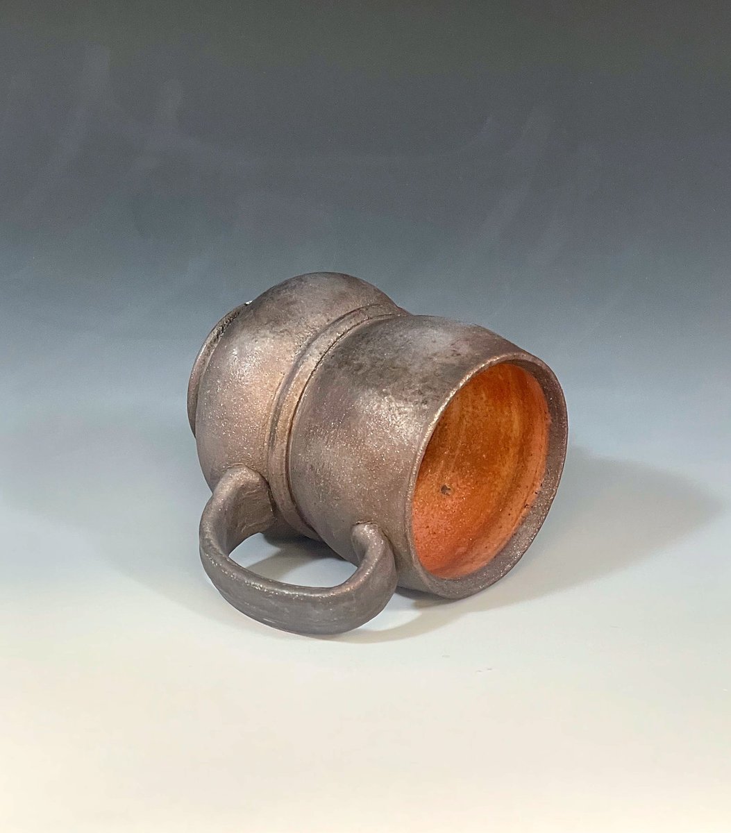 Dark Brown Wood Fired Belted Mug