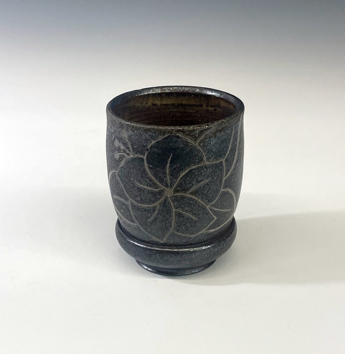 Dark Brown Carved Bubble Cup