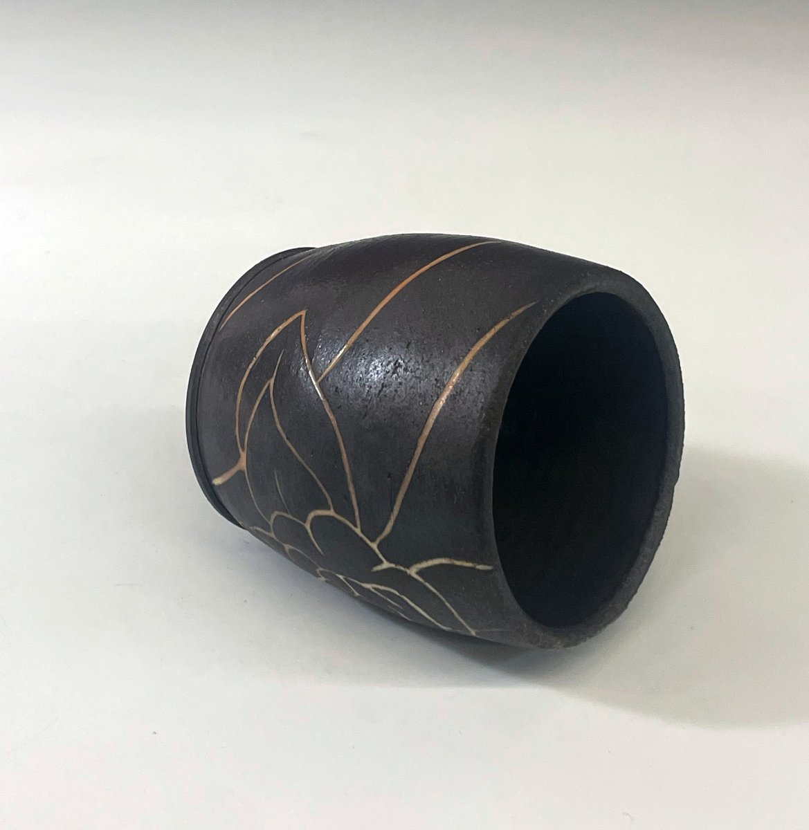 Dark Brown Peony Bubble Cup