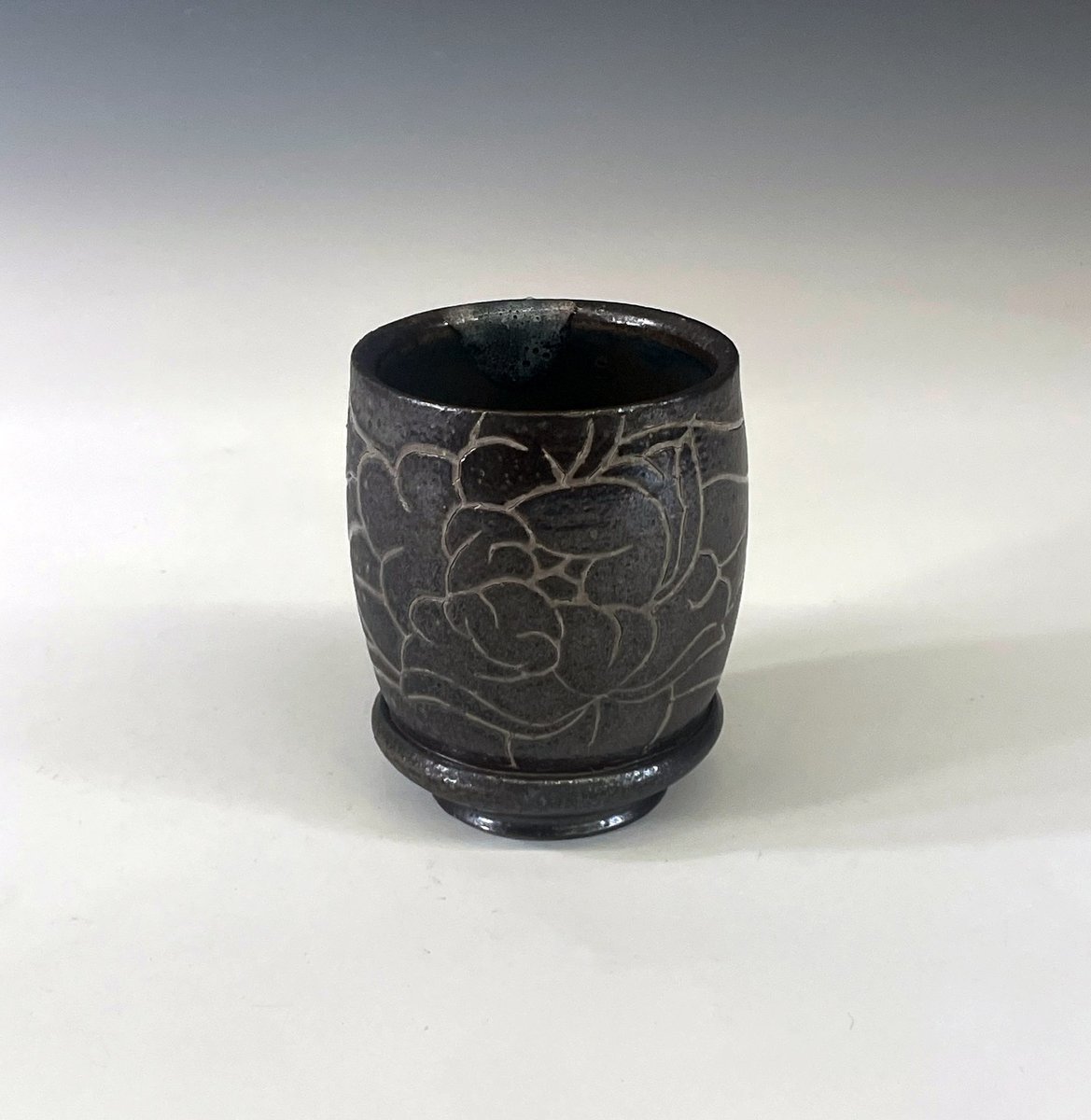 Dark Brown Peony Bubble Cup
