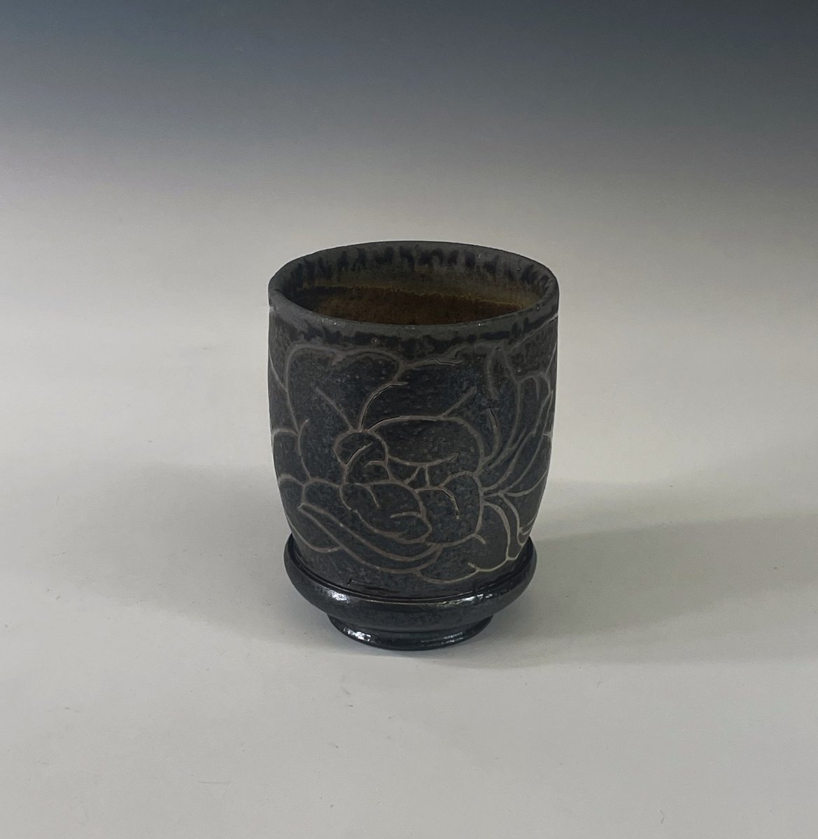 Dark Brown Peony Bubble Cup