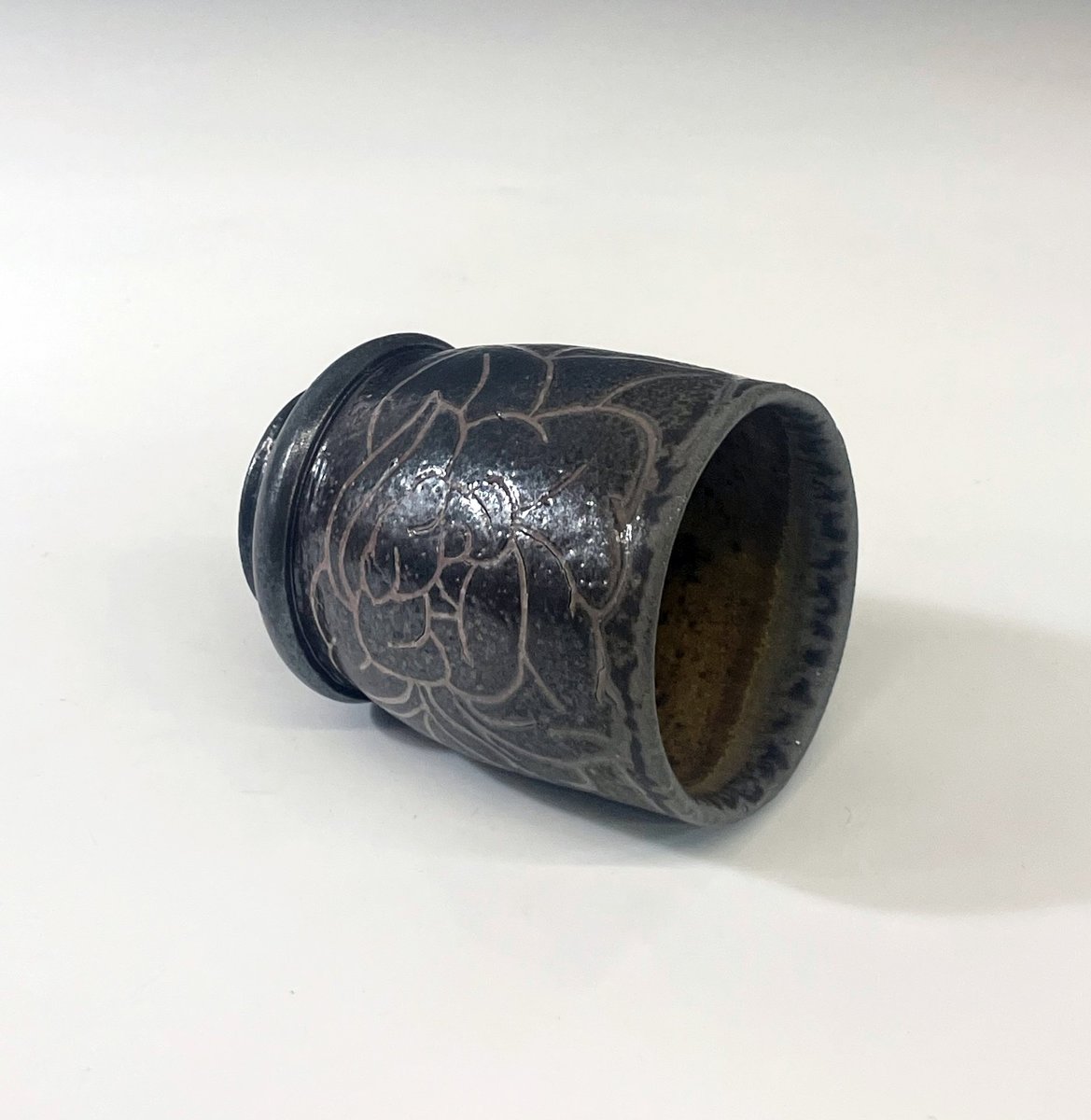 Dark Brown Peony Bubble Cup
