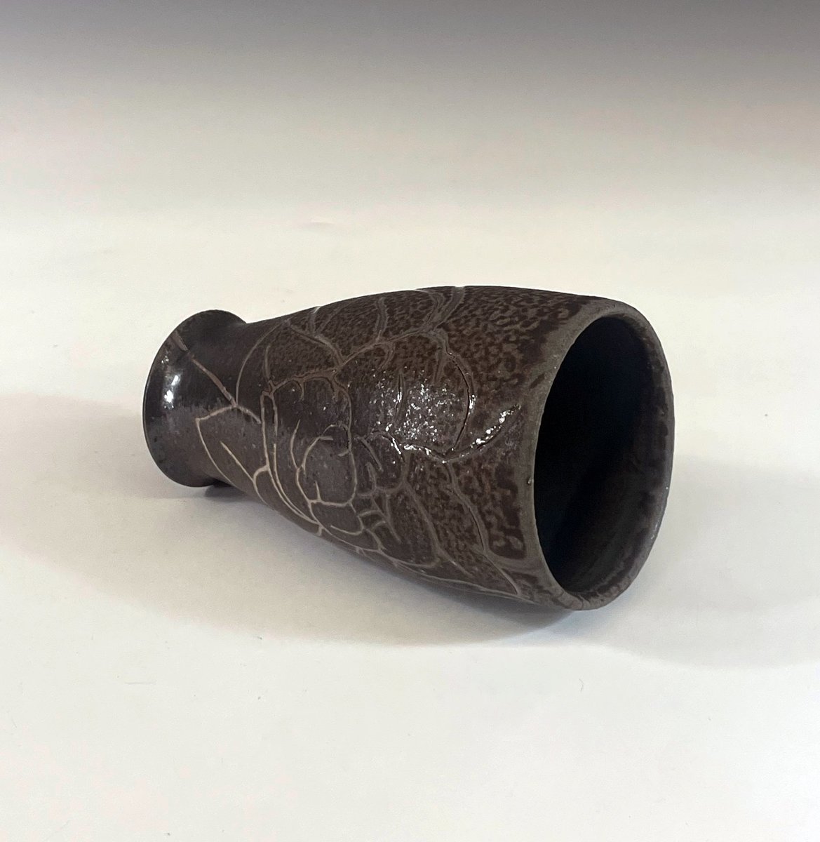 Dark Brown Peony Cup