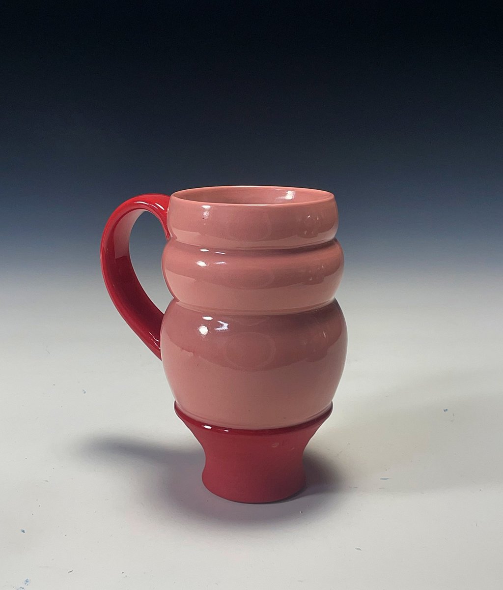 Pink and red mug