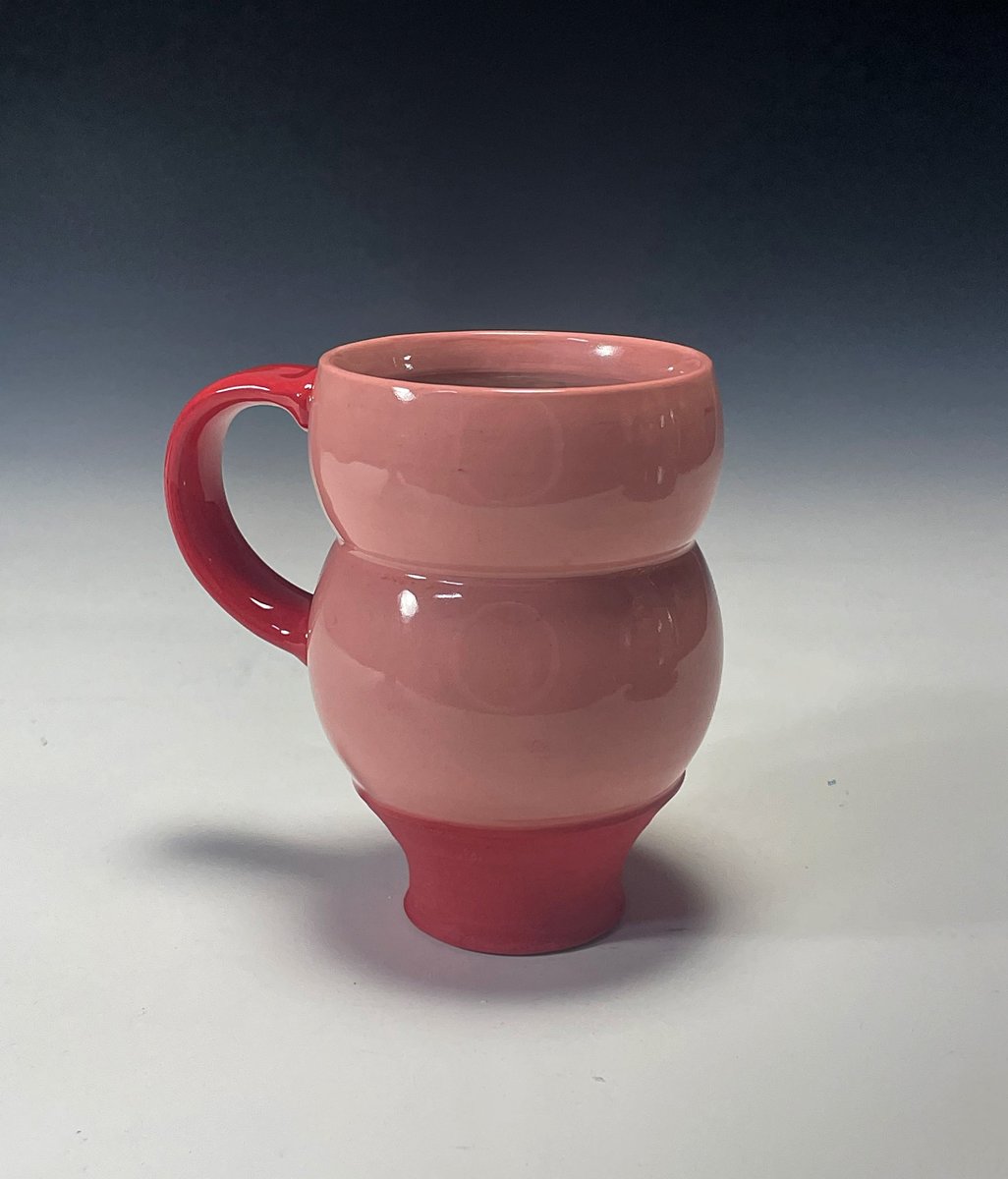 Pink and red mug